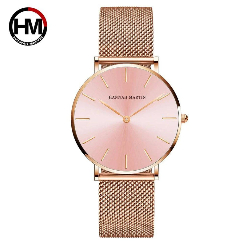 Drop Shipping A++++ Quality Stainless Steel Band Japan Quartz Movement Waterproof Women Full Rose Gold Ladies Luxury Wrist Watch - Property & Safety Tradings