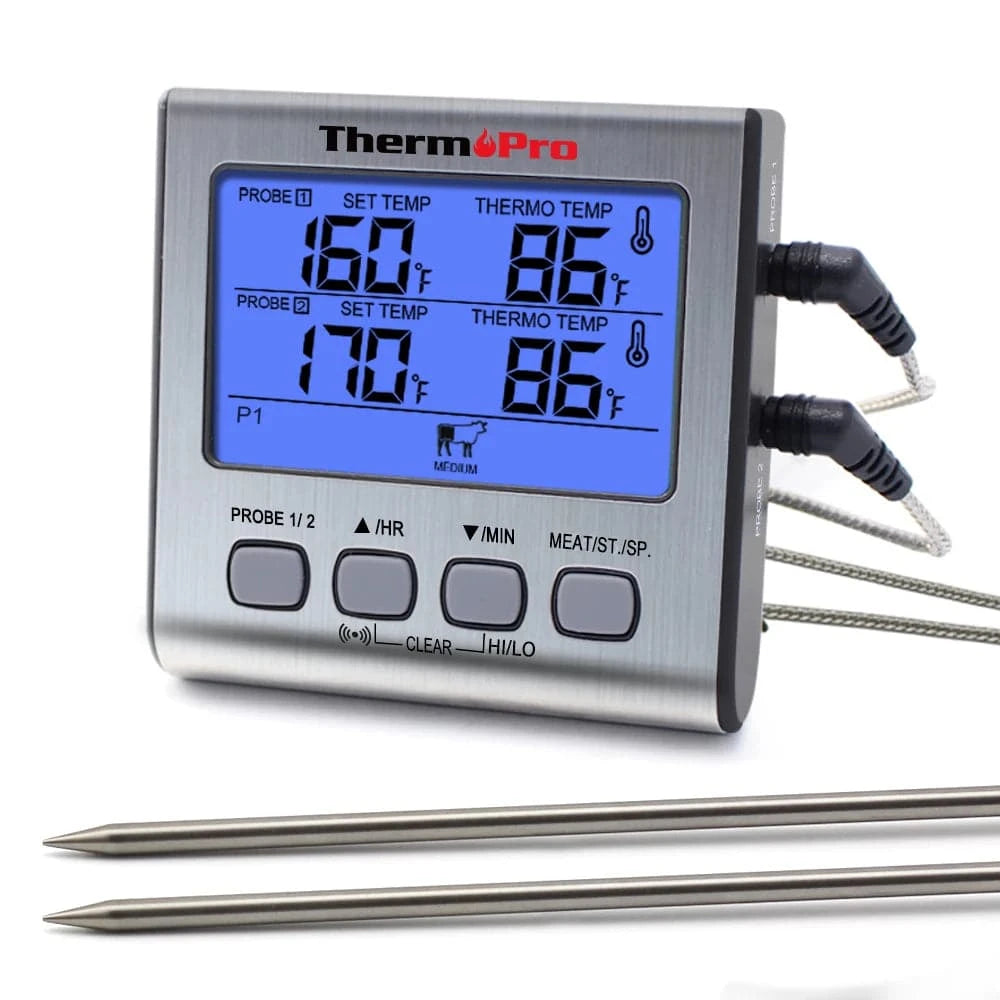 ThermoPro TP17 Dual Probes Digital Outdoor Meat Thermometer Cooking BBQ Oven Thermometer with Big LCD Screen For Kitchen - Property & Safety Tradings