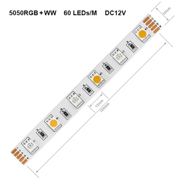 5m 5050 RGBW Led Lights 4pin RGB Led Strip 5pin 4in1 RGBWW RGBCW Led Strip Light 6pin 5in1 RGBCCT Light Strip 12V 24V Waterproof