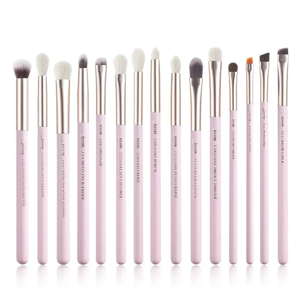 Jessup Makeup Brushes Set 15pcs Make up Brush Tools kit Eye Liner Shader natural-synthetic hair Rose Gold/Black T157 - PST PS Tradings