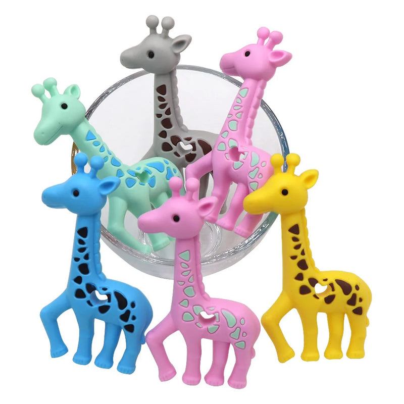 Joepada 1Pc Giraffe Teether DIY Pacifier Chian Clips Toy BPA Free Baby Products For Teething Silicone Beads - PST PS Tradings