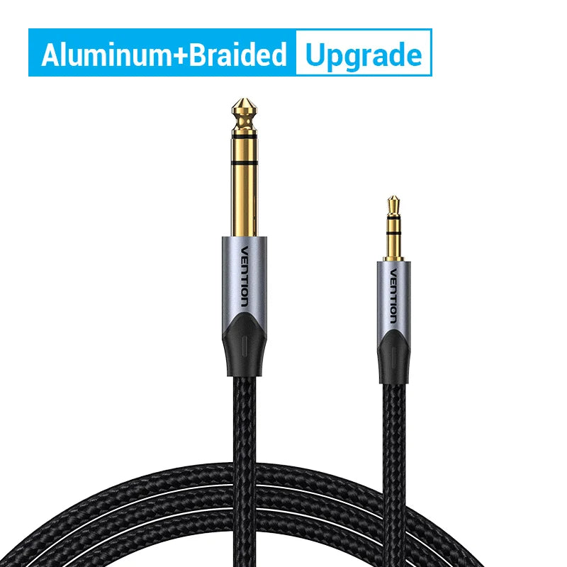 Tions 3,5mm zu 6,35mm Adapter Aux Kabel für Mixer Verstärker Gold Überzogene 3,5 Klinke auf 6,5 Klinke 0,5 m 3m 5m Aux Cabo Stecker auf Stecker