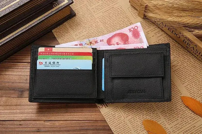 JINBAOLAI Genuine Leather Men Wallets Short Design ID Card Holder Waterproof Black Male Wallet Casual Top Quality Men Purse - PST PS Tradings