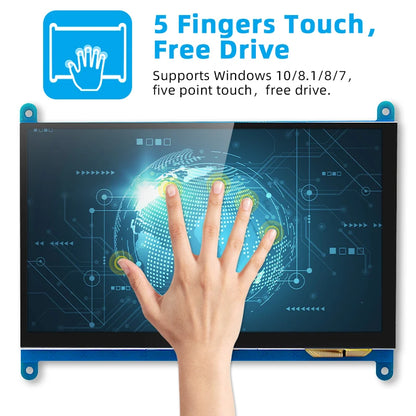 7-Zoll-Touchscreen Raspberry Pi 5 kapazitives HDMI-kompatibles TFT-LCD für Orange Pi 5 Plus 3B RPI 5 4B 3B+ PC Windows AIDA64