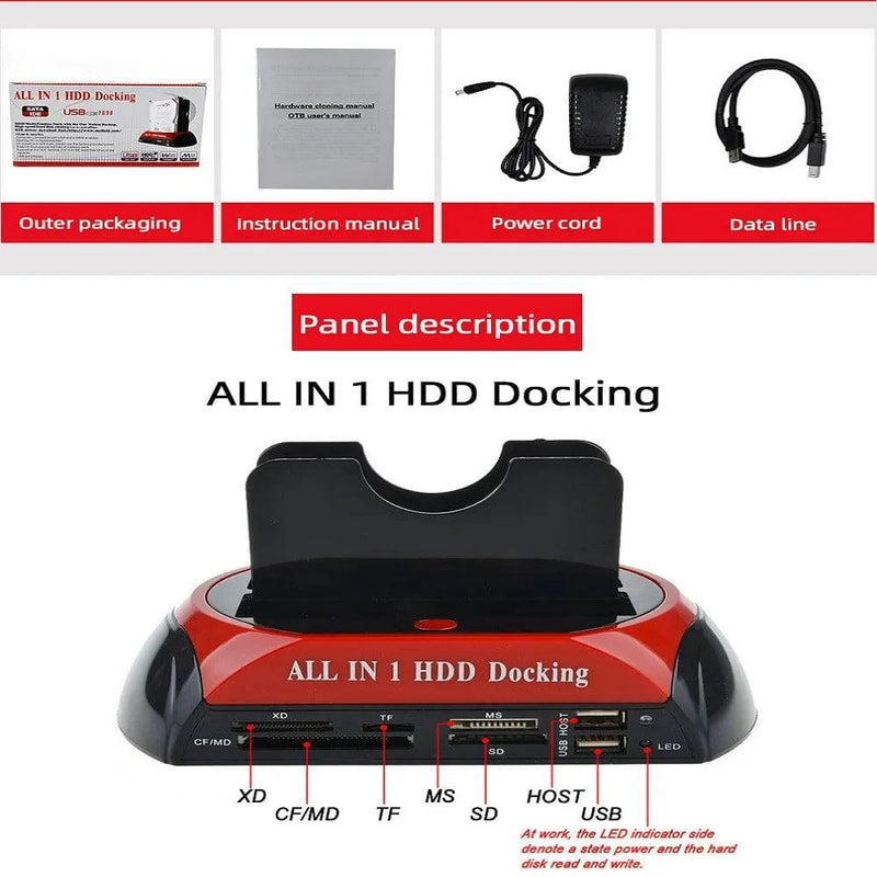 TISHRIC IDE SATA Dual All In 1 Hd/HDD Dock/Docking Station Hard Disk/Drive Hdd 2.5 3.5 Reader Usb EU External Box Enclosure Case - Property & Safety Tradings