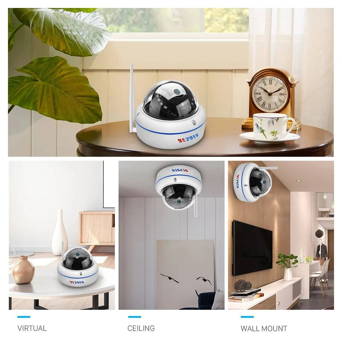 HD1080P Vandal-proof IP Camera WiFi SD Card Slot 64Gb Motion Ai Detect Alert Dome 2MP Audio Security CCTV Camera Xmeye P2P ICSee - Property & Safety Tradings