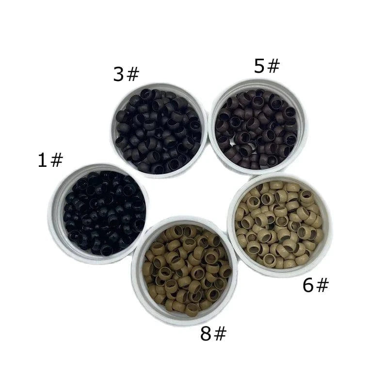 3000 pcs/Lot 4.0*2.7*2.5 mm Black nano micro rings copper micro beads For Nano Ring Hair Extensions 7 color in stock - Property & Safety Tradings