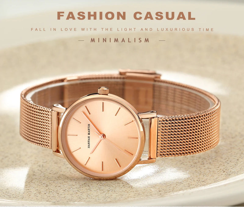 Drop Shipping A++++ Quality Stainless Steel Band Japan Quartz Movement Waterproof Women Full Rose Gold Ladies Luxury Wrist Watch - Property & Safety Tradings