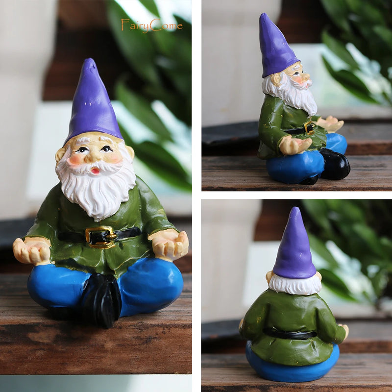 Miniature Fairy Garden Gnomes Figurines Set Resin Animals Mini Small Funny Dwarf Decorations Statues Ornaments Collection Indoor - PST PS Tradings