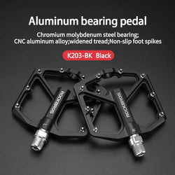 ROCKBROS MTB Cycling Ultralight Pedal Bike Bicycle Sealed DU Bearing Pedals Aluminum Alloy CRMO Non-slip Cleat Bike Part Pedals - Property & Safety Tradings