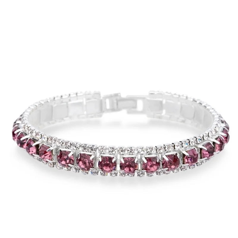 Silver Women Classic Jewelry Red Cubic Zircon Bracelet& Bangle present - PST PS Tradings