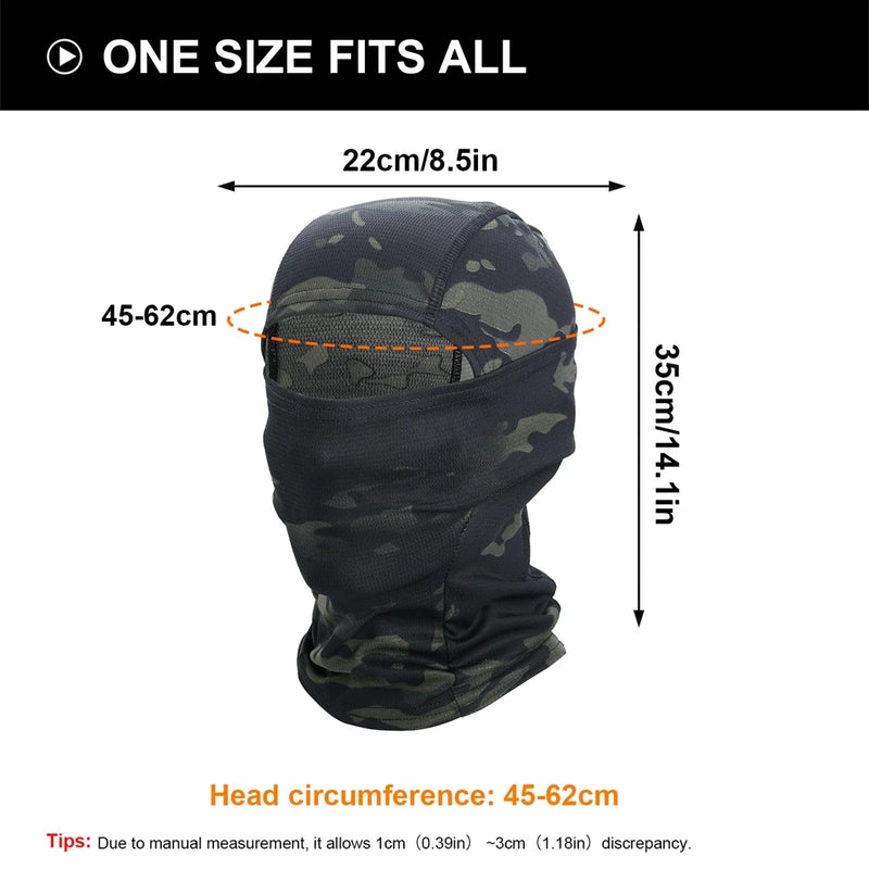 Camouflage Balaclava Full Face Breathable Full Face Scarf Mask Hiking Cycling Hunting Bike Head Cover Tactical Airsoft Cap Men - PST PS Tradings