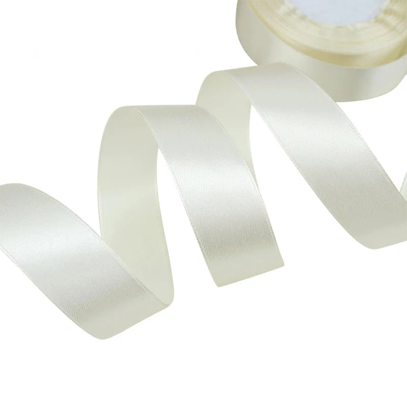 Ivory Satin Ribbon Wholesale Gift Wrapping Christmas ribbons - PST PS Tradings