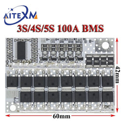 3S/4S/5S BMS 12V 16.8V 21V 18V 3.7V 100A Li-ion LMO Ternary Lithium Battery Protection Circuit Board Li-Polymer Balance Charging