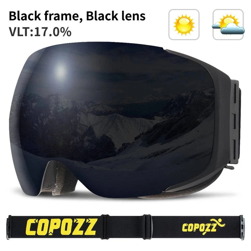 COPOZZ Magnetic Ski Goggles with Quick-Change Lens and Case Set 100% UV400 Protection Anti-fog Snowboard Goggles for Men & Women - Property & Safety Tradings