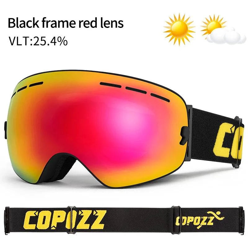 COPOZZ Brand Ski Goggles Double Layers UV400 Anti-fog Big Ski Glasses Skiing Mask Snowboard Men Women Snow Goggles GOG-201 Pro - Property & Safety Tradings