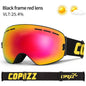 COPOZZ Brand Ski Goggles Double Layers UV400 Anti-fog Big Ski Glasses Skiing Mask Snowboard Men Women Snow Goggles GOG-201 Pro - Property & Safety Tradings