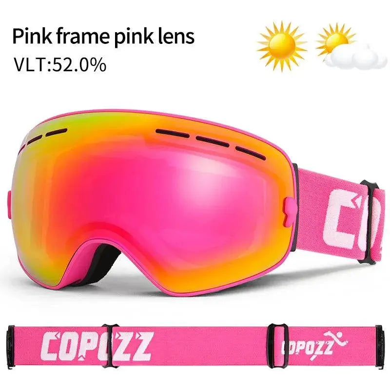 COPOZZ Brand Professional Ski Goggles Double Layers Lens Anti-fog UV400 Big Ski Glasses Skiing Snowboard Men Women Snow Goggles - Property & Safety Tradings