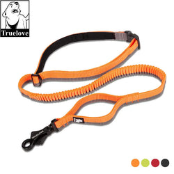 Truelove Dog Running Bungee Leash Hand-held Waistworn Adjustable Nylon Elastic Retractable Dog Leads for Jogging Walking Orange - PST PS Tradings