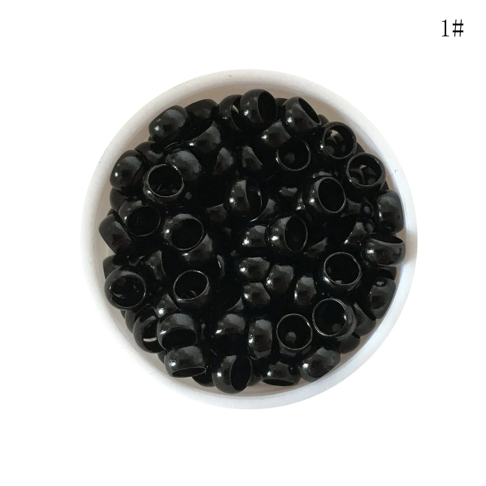 3000 pcs/Lot 4.0*2.7*2.5 mm Black nano micro rings copper micro beads For Nano Ring Hair Extensions 7 color in stock - Property & Safety Tradings