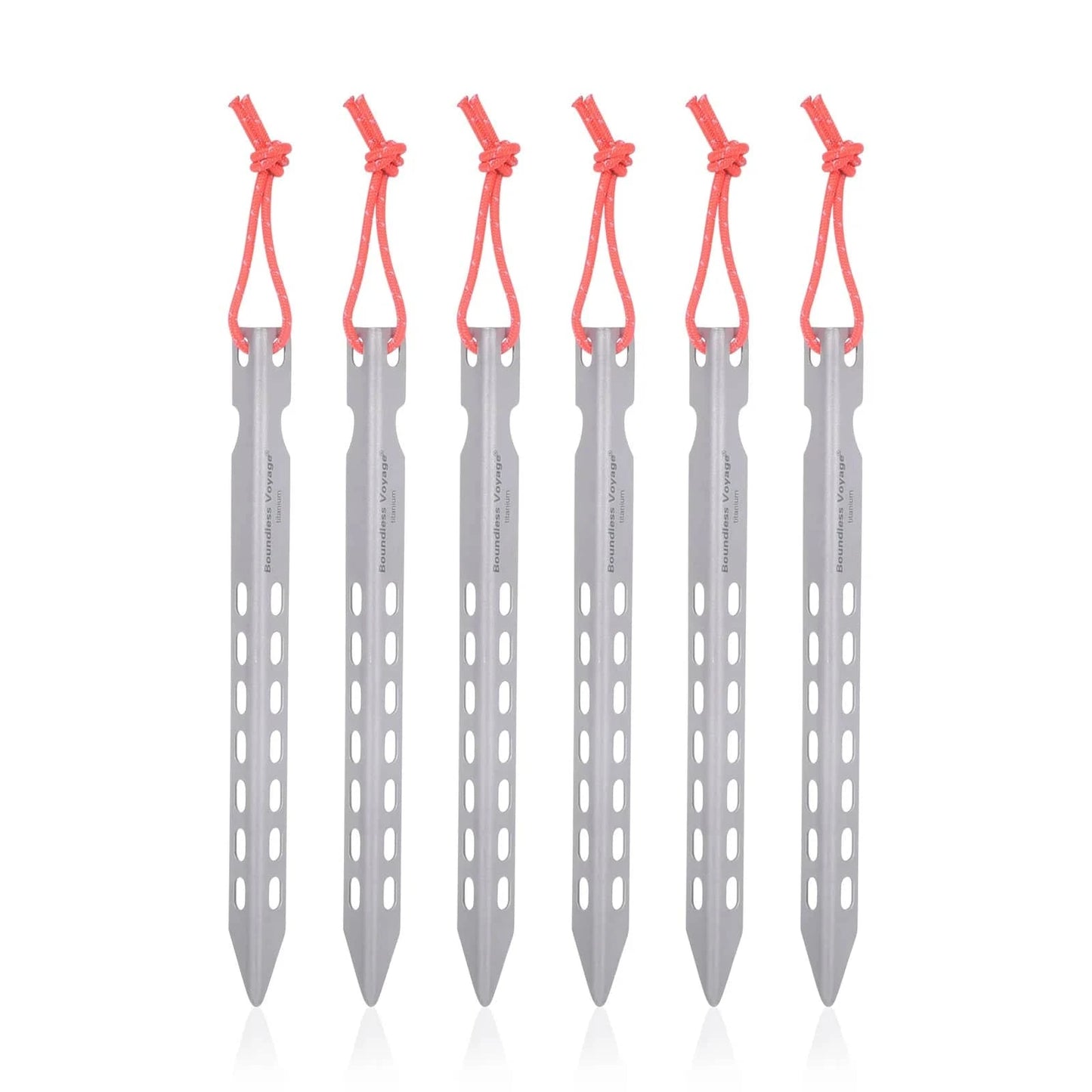 Boundless Voyage Titanium Pegs Outdoor Camping V-type Tent Stakes Portable Tent Titanium Nail Ti4008P - Property & Safety Tradings