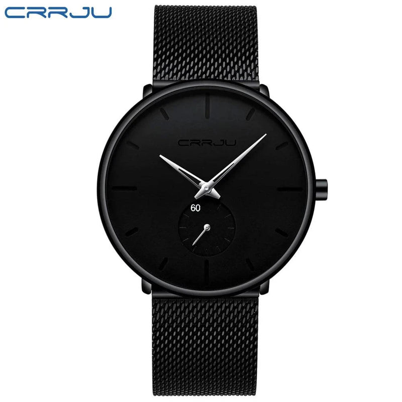 CRRJU Fashion Mens Watches Top Brand Luxury Quartz Watch Men Casual Slim Mesh Steel Waterproof Sport Watch Relogio Masculino - Property & Safety Tradings