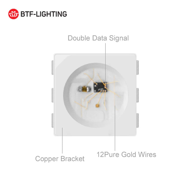 WS2813 Led Strip Light Dual Signal Individually Addressable 1m 4m 5m 30 60 100 144 LEDs WS2812B Updated Black White PCB DC5V