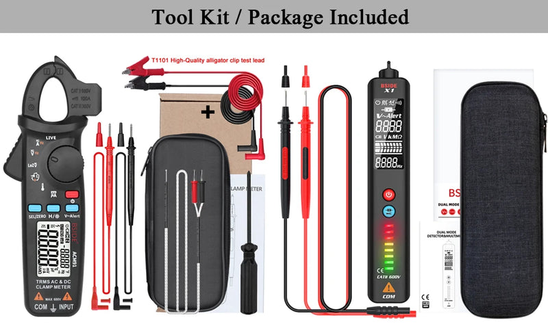 BSIDE Digital Clamp Meter 1mA High-Precision Ammeter Pliers True RMS DC AC Current Car Repair Electrical Temp Tester Multimeter