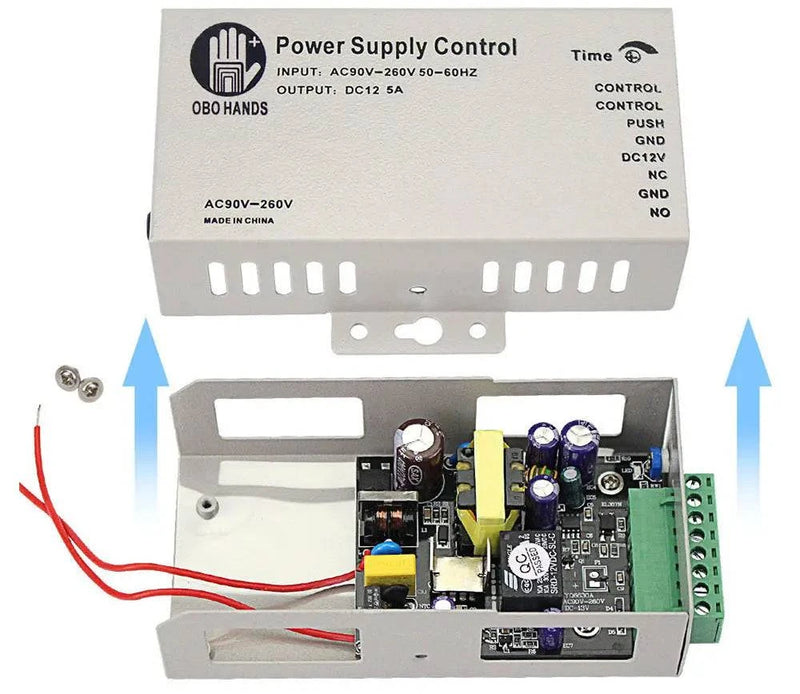 OBO HANDS 12VDC Access Control Power Supply Switch 3A/5A Time Delay Adjustable AC90V-260V Input NO/NC Output for 2 Electric Lock - PST PS Tradings