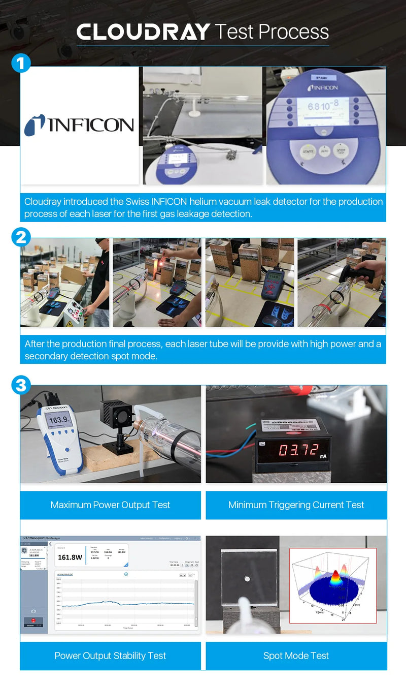 Cloudray  35-45W Co2 Metal Glass Laser Tube 720MM 40W Glass Laser Lamp for CO2 Laser Engraving Cutting Machine