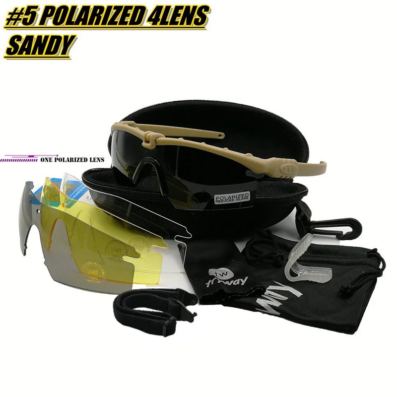 Tactical Professional Protective Military Polarized Glasses-Shooting Gafas Sports Hiking Cycling Paintball Safety Eyewear - PST PS Tradings