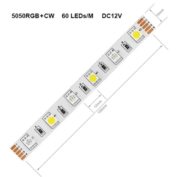 5m 5050 RGBW Led Lights 4pin RGB Led Strip 5pin 4in1 RGBWW RGBCW Led Strip Light 6pin 5in1 RGBCCT Light Strip 12V 24V Waterproof