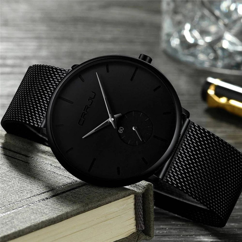 CRRJU Fashion Mens Watches Top Brand Luxury Quartz Watch Men Casual Slim Mesh Steel Waterproof Sport Watch Relogio Masculino - PST PS Tradings