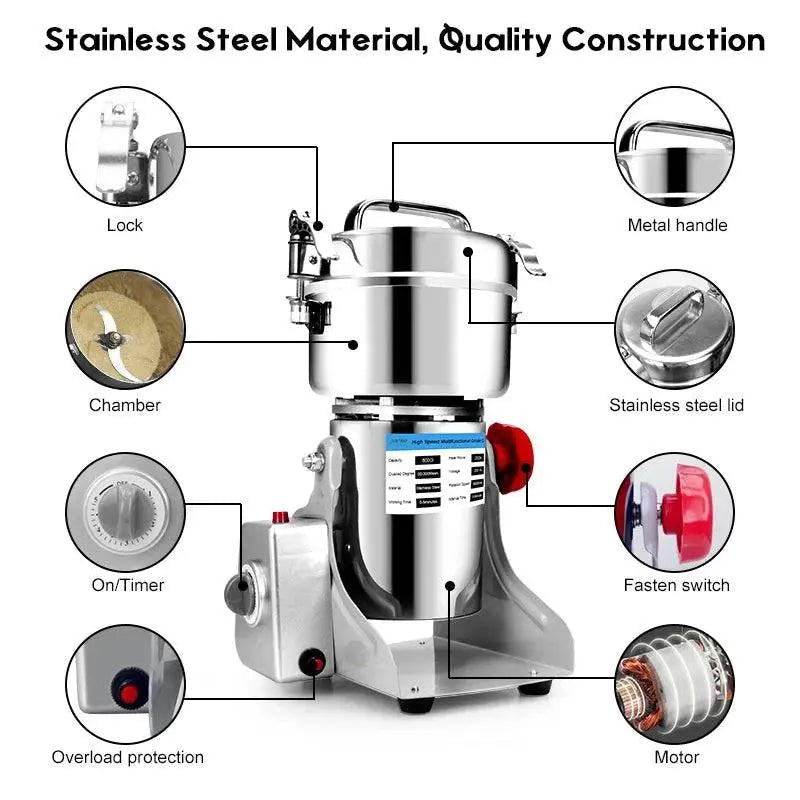 Parts Free Big Capacity 800G 3000W Herb Grinder Coffee Machine Grain Spices Mill Medicine Wheat Mixer Dry Food Grinder - Property & Safety Tradings