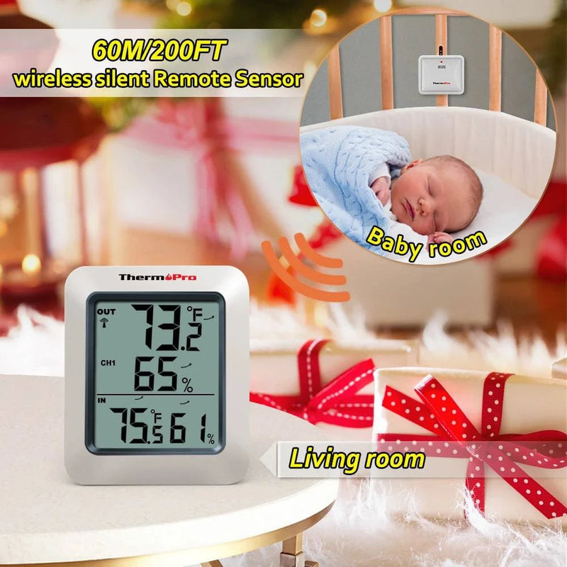 ThermoPro TP60C 60M Wireless Digital Indoor Outdoor Thermometer Hygrometer Weather Station For Home - Property & Safety Tradings