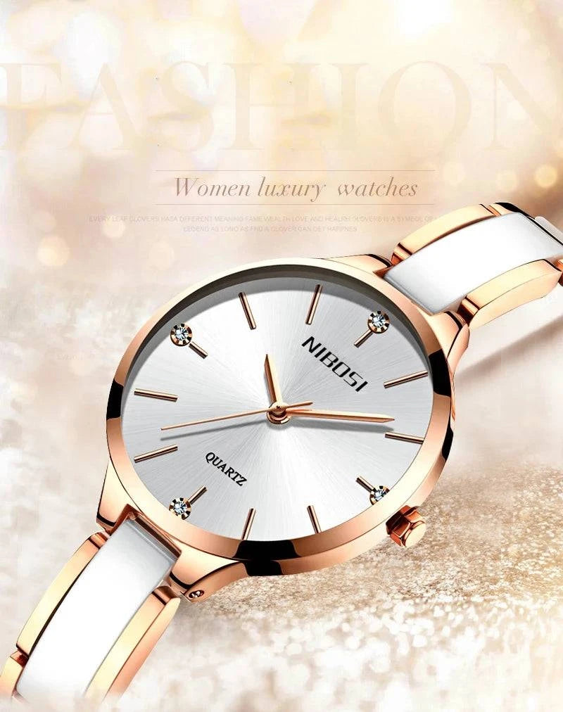 NIBOSI Women Wrist Watch Ceramic Bracelet Watches Ladies Creative Watch For Women Female Clock Relogio Feminino Montre Femme - Property & Safety Tradings