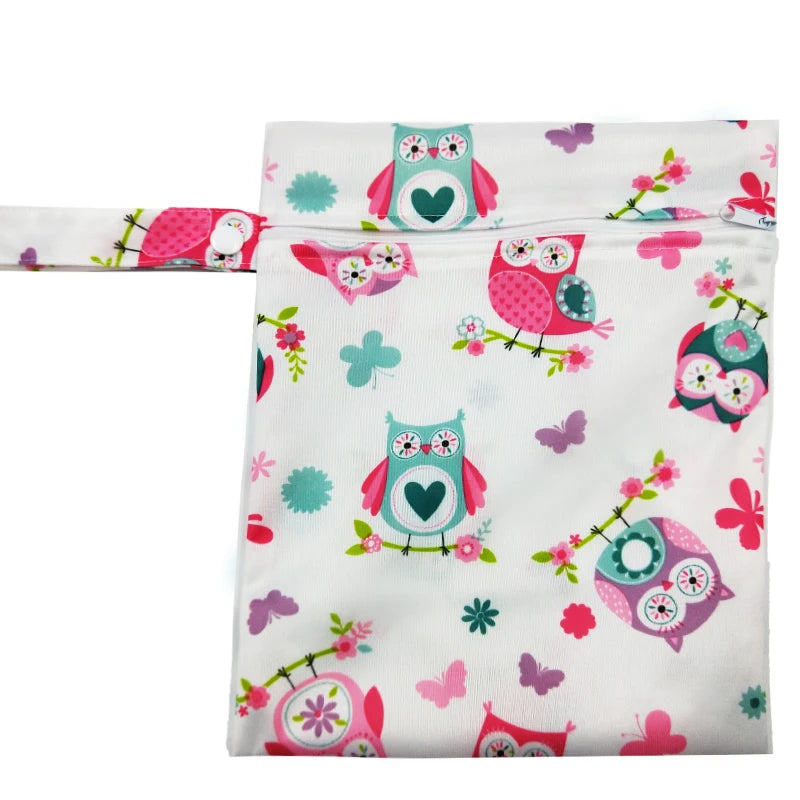 Printed Pocket Wet Bag Waterproof Reusable Nappy Bags PUL Travel Baby Nappy Mini Size Wet Dry Bags Wetbags 25x20cm Wholesale - PST PS Tradings