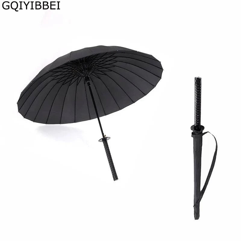 Creative Long Handle Large Windproof Samurai Sword Umbrella Japanese Ninja-like Sun Rain Straight Umbrellas Automatic Open - Property & Safety Tradings