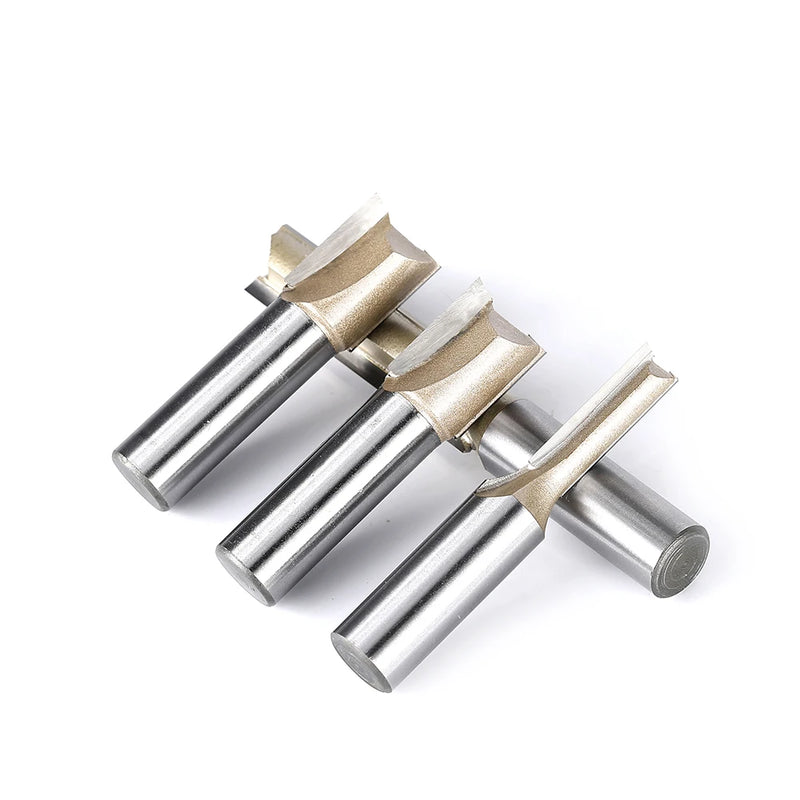 Tideway Straight Router Bits 1/2 1/4 Shank Double Flute Plunge Milling Cutter Carbide Tipped Woodworking Trimming Slotting Tool