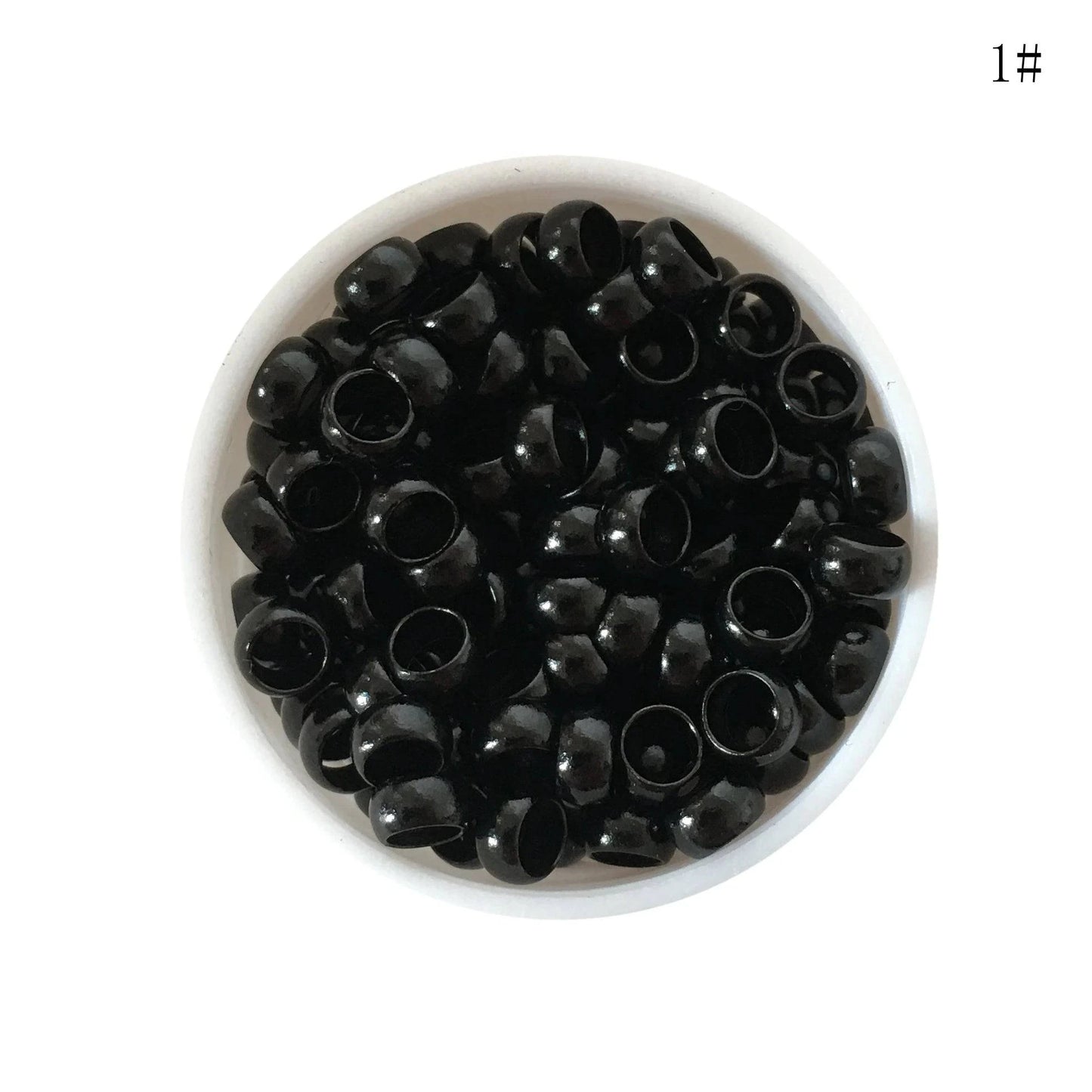 3000 pcs/Lot 4.0*2.7*2.5 mm Black nano micro rings copper micro beads For Nano Ring Hair Extensions 7 color in stock - Property & Safety Tradings