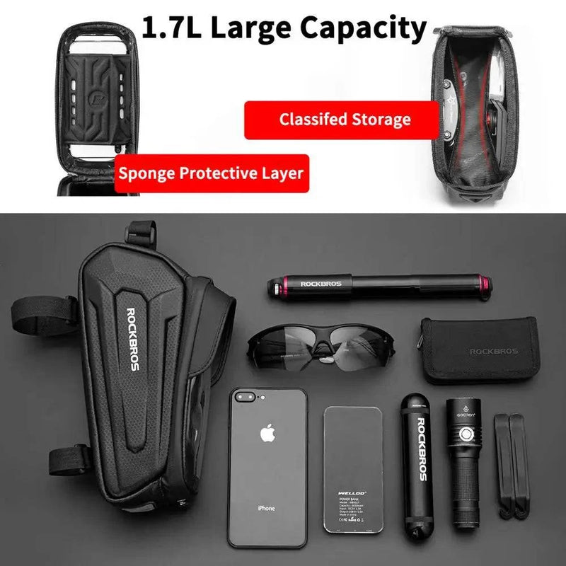 ROCKBROS Bicycle Bag Waterproof Touch Screen Cycling Bag Top Front Tube Frame MTB Road Bike Bag 6.5 Phone Case Bike Accessories - PST PS Tradings