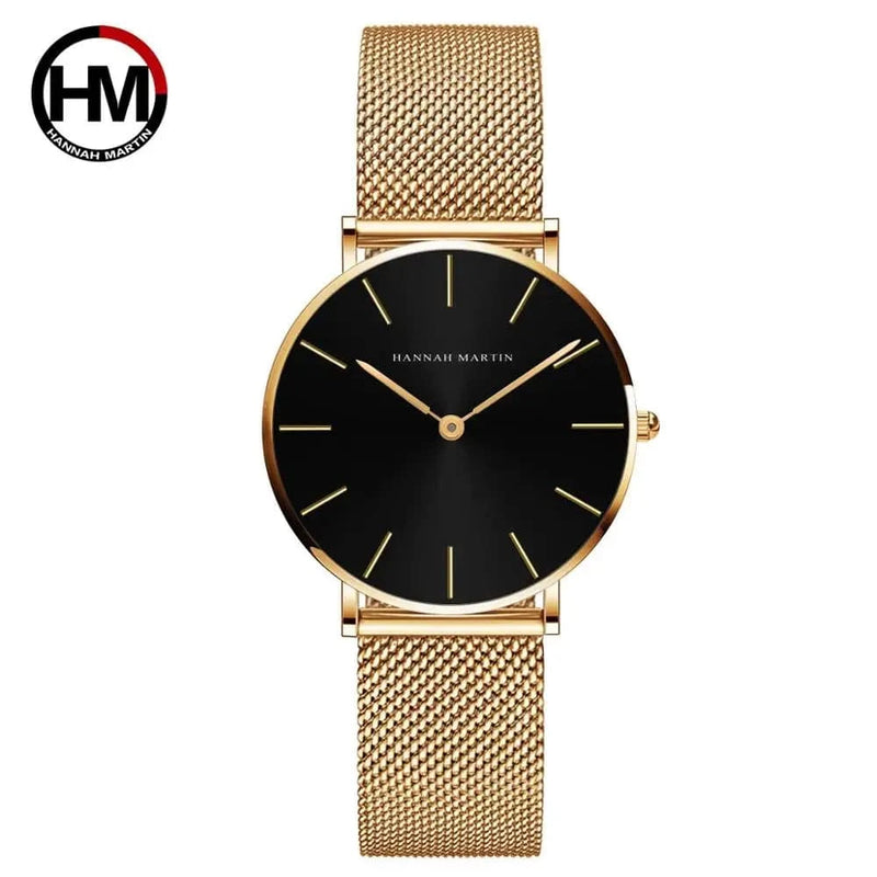 Drop Shipping A++++ Quality Stainless Steel Band Japan Quartz Movement Waterproof Women Full Rose Gold Ladies Luxury Wrist Watch - Property & Safety Tradings