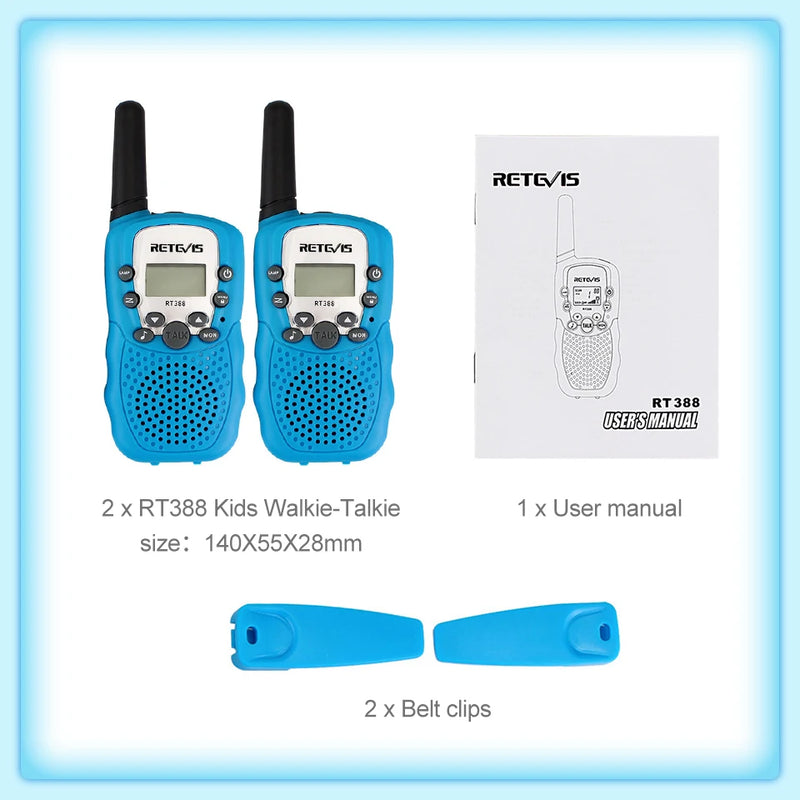 RETEVIS RT388 Walkie Talkie Children 2 Pcs Children's Radio Receiver Walkie-Talkie Kids Birthday Gift Child Toys for Boys Girls