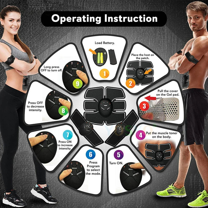 EMS Wireless Muskelstimulator Trainer Smart Fitness Bauchtraining Elektrische Gewichtsverlust Aufkleber Körper Abnehmen Massagegerät