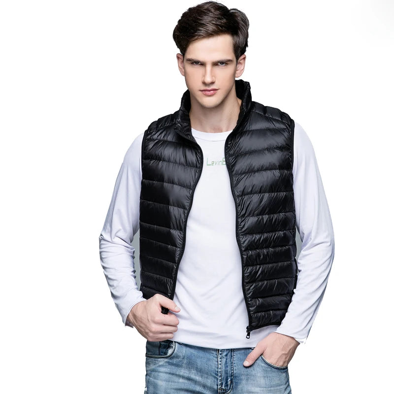 Spring Man 90% Duck Down Vest Ultra Light Jackets Men Fashion Sleeveless Outerwear Coat Autumn Winter Coat