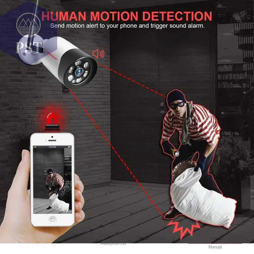 HD 1080P 5MP 8MP Wifi IP Camera Outdoor Wireless Full Color Night Vision CCTV Bullet Security Camera TF Card Slot APP CamHipro - Property & Safety Tradings