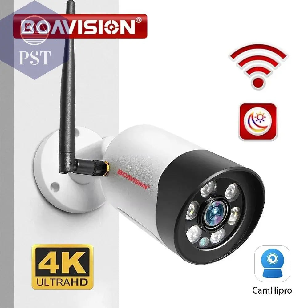 HD 1080P 5MP 8MP Wifi IP Camera Outdoor Wireless Full Color Night Vision CCTV Bullet Security Camera TF Card Slot APP CamHipro - Property & Safety Tradings