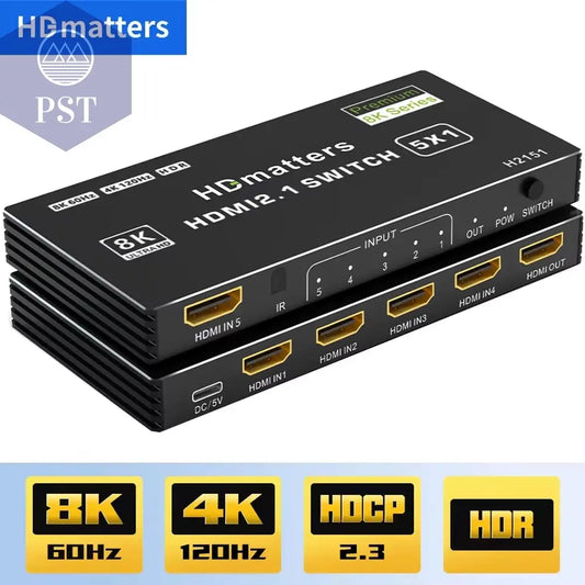 HDMI 2.1 Switch Splitter 120 Hz 5-Port HDMI 4K 120 Hz Splitter Switcher CEC 48 Gbit/S HDMI 2.1 Switch 8K Mit Fernbedienung HDMI HDR 8K 4K PST PS Tradings  PST PS Tradings  PST PS Tradings HDMI 2.1 Switch Splitter 120 Hz 5-Port HDMI 4K 120 Hz Splitter Switcher CEC 48 Gbit/S HDMI 2.1 Switch 8K Mit Fernbedienung HDMI HDR 8K 4K