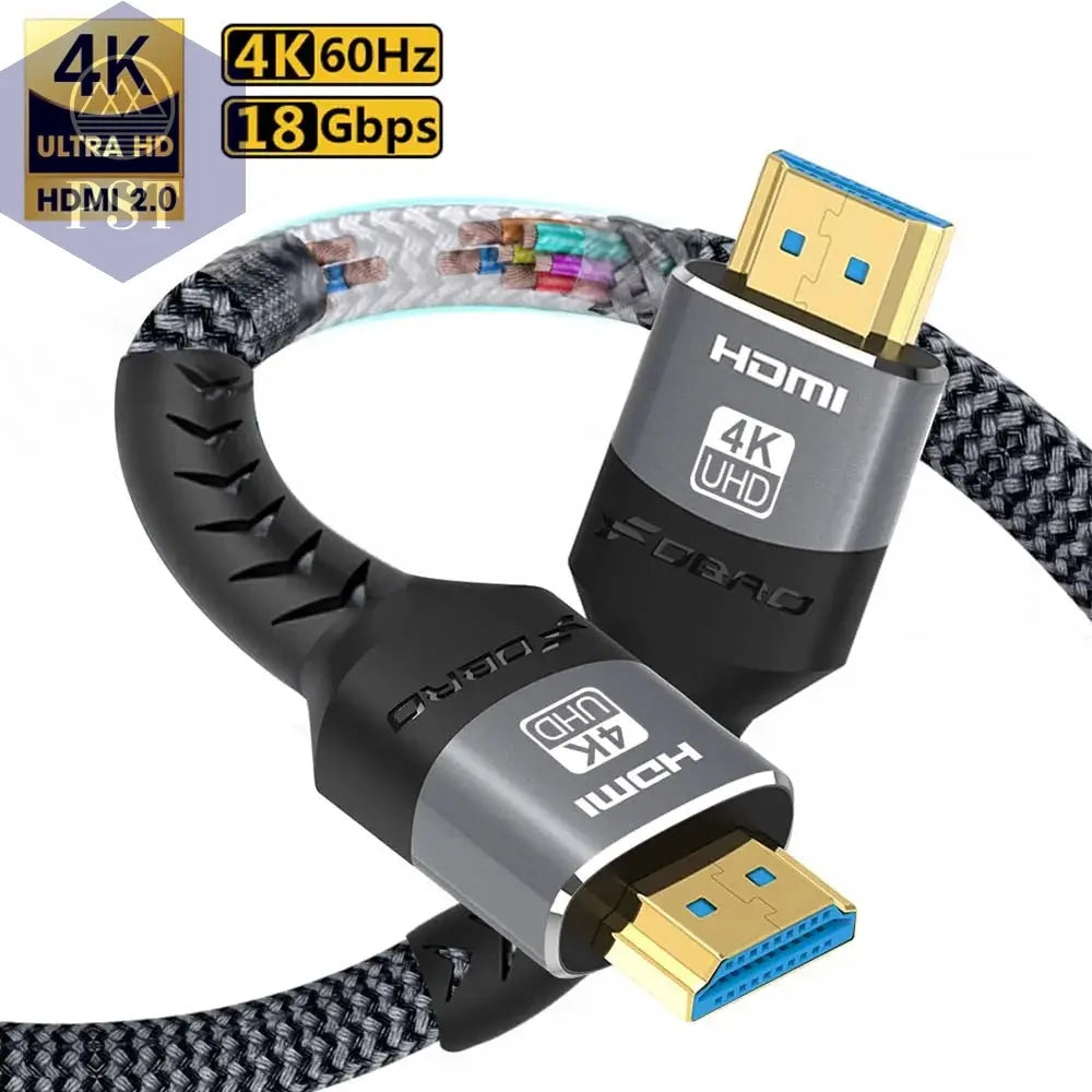 HDMI-kompatibles Kabel HDMI 2,0 4k 60Hz HDMI-Kabel 6,6 Fuß, 18 Gbit/s Hoch geschwindigkeit 2,0 geflochtenes Kabel kompatibler TV PS3/4 Projektor 1m 2m 3m       PST PS Tradings