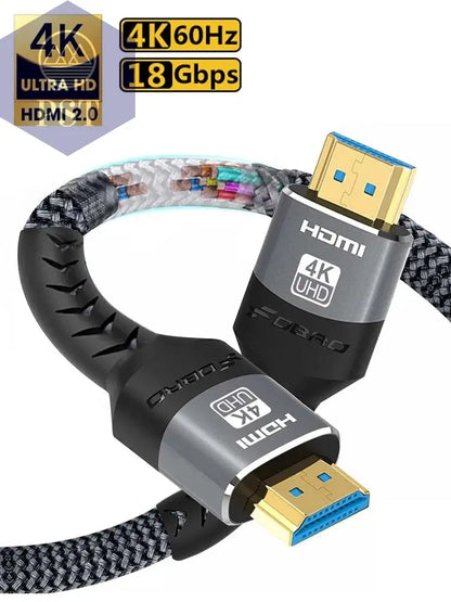 HDMI-kompatibles Kabel HDMI 2,0 4k 60Hz HDMI-Kabel 6,6 Fuß, 18 Gbit/s Hoch geschwindigkeit 2,0 geflochtenes Kabel kompatibler TV PS3/4 Projektor 1m 2m 3m       PST PS Tradings